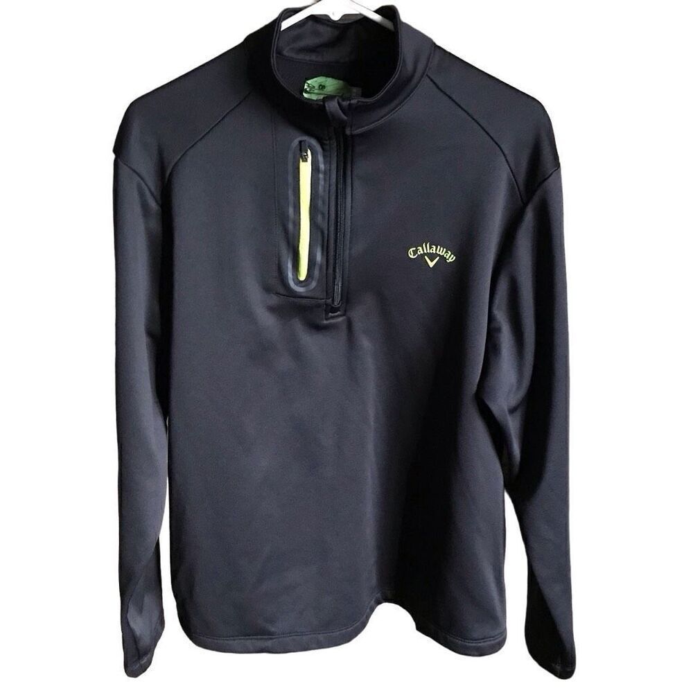 Callaway mens pullover 1/4 zip sweatshirt golf Size Medium black fleece lined